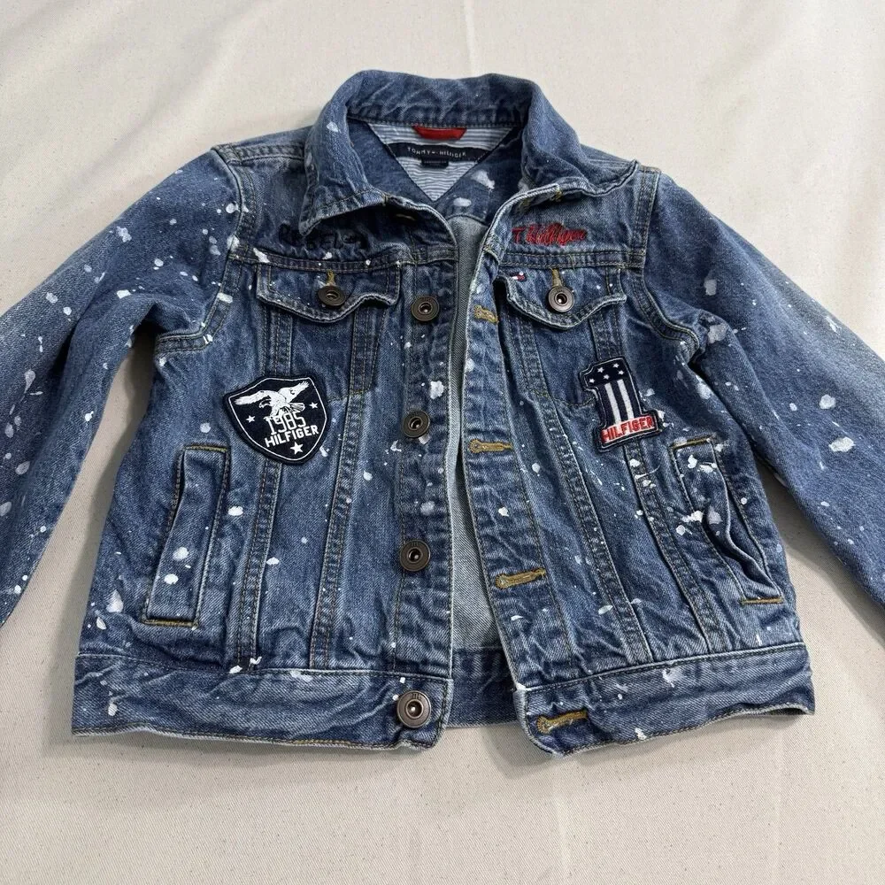 TOMMY HILFIGER BOYS SIZE 5 BLUE DENIM JACKET